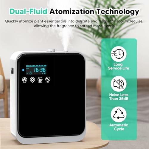 Dispositif d'atomisation à double fluide avec écran numérique et fonctionnalités