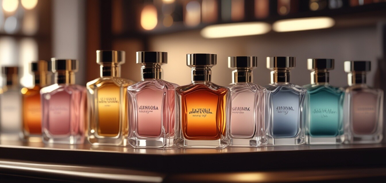 Collection of luxury perfumes